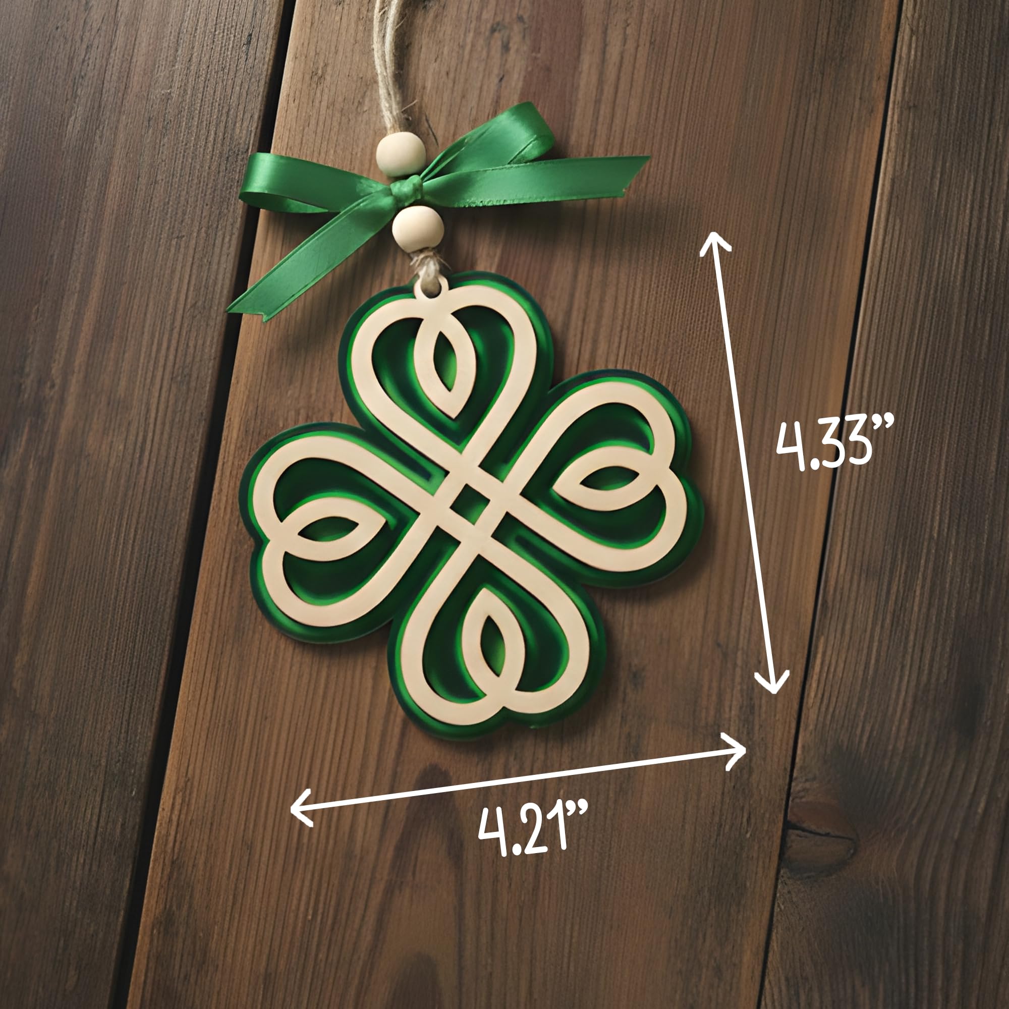 Layered shamrock design allowing light to glow through acrylic