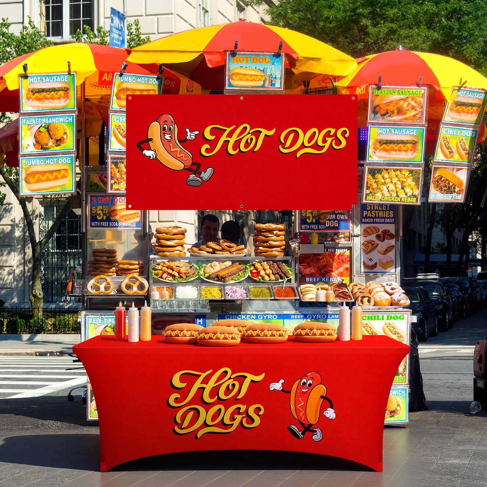 Vinyl banner 24x48 inch for hot dog stand