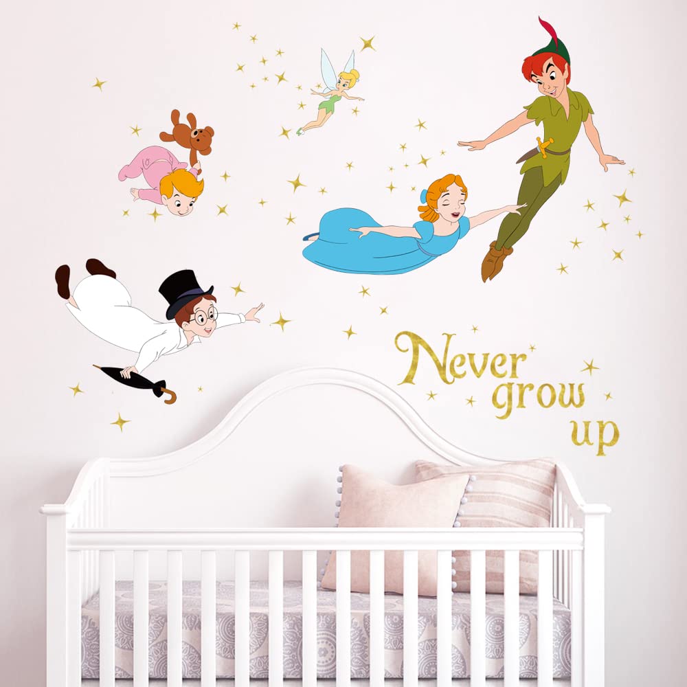 Easy peel and stick nursery classroom wall decals shown