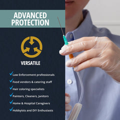 Powder-free latex-free vinyl gloves for exam use
