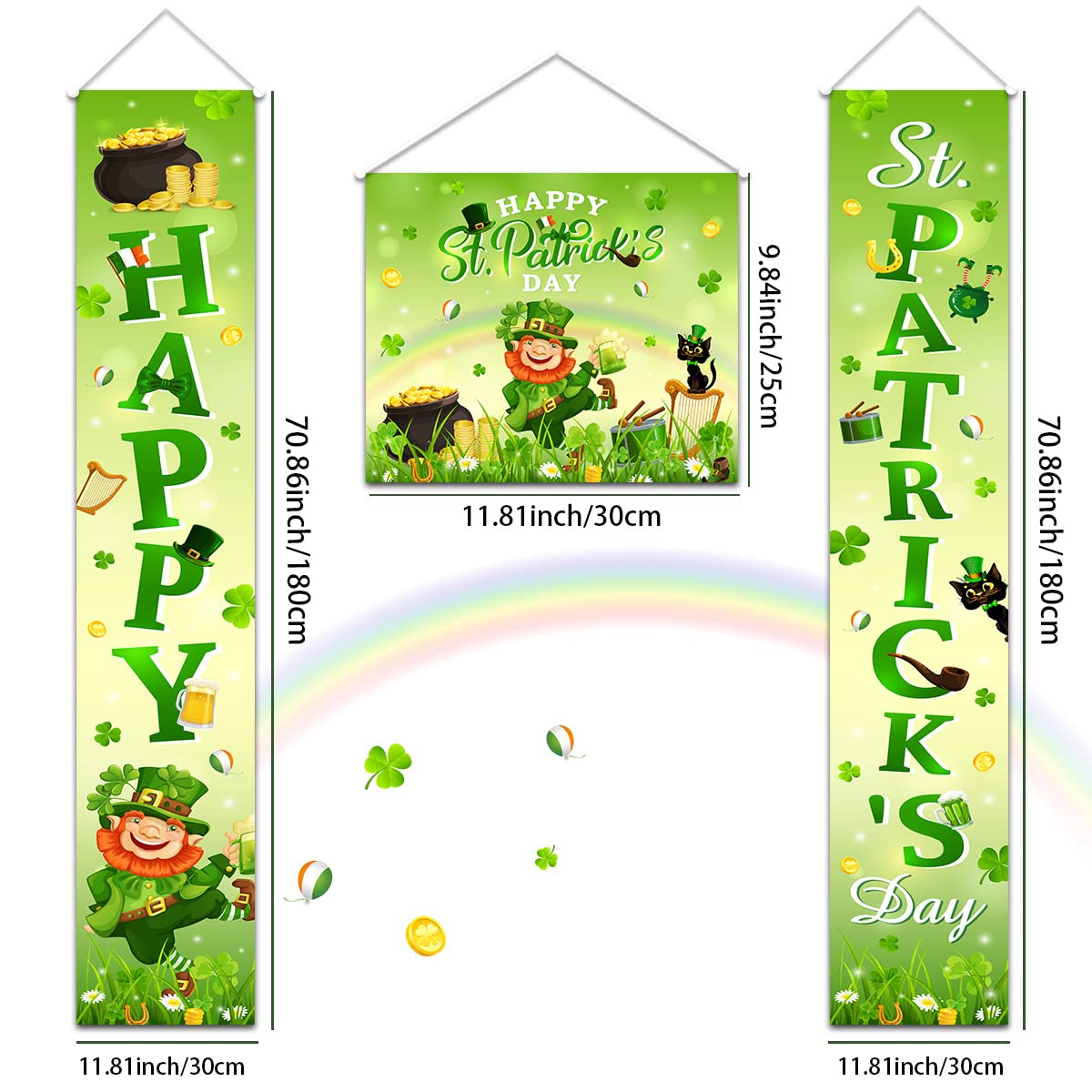 Front door hanging banner for St Patricks Day party