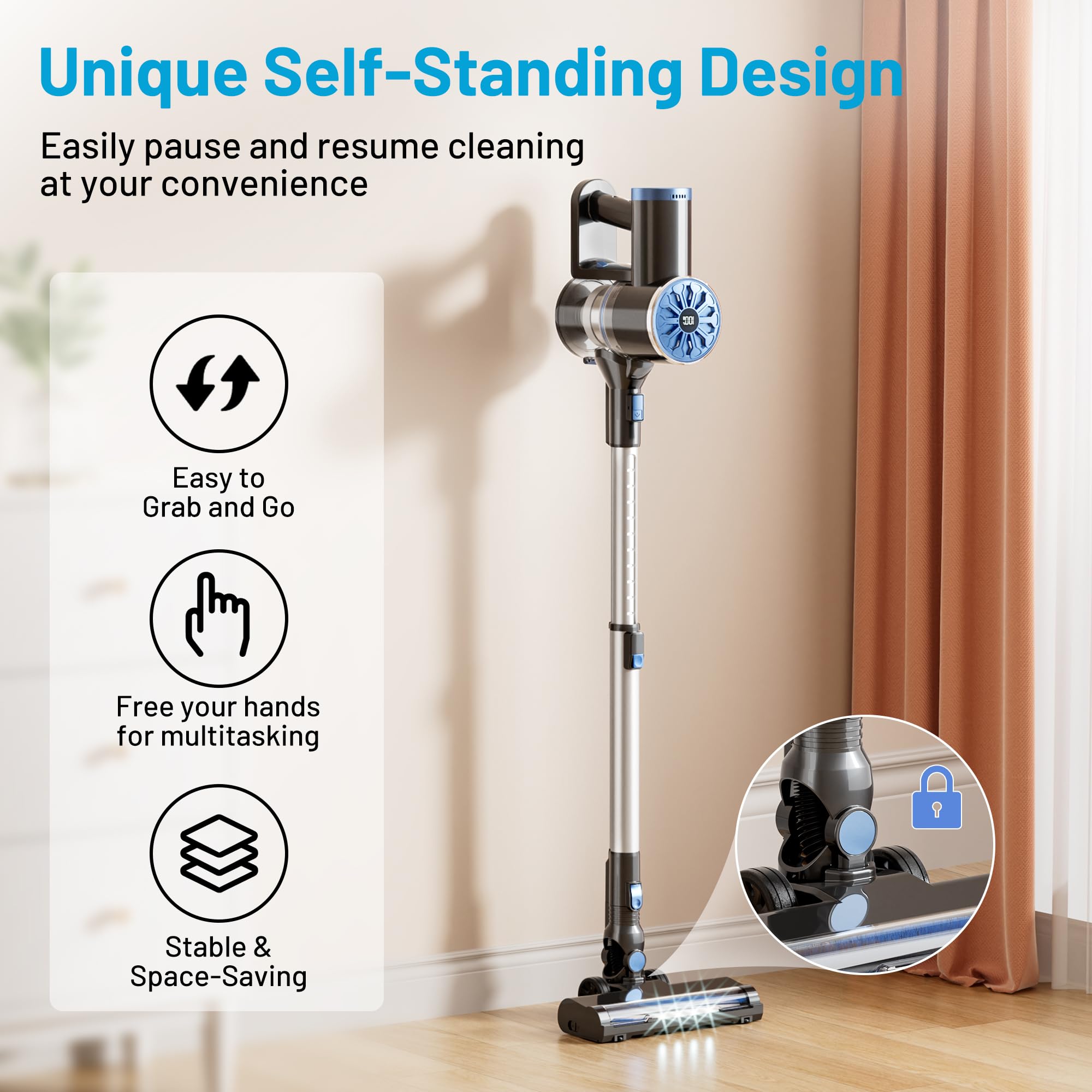 VIPSUN self-standing cordless vacuum unit