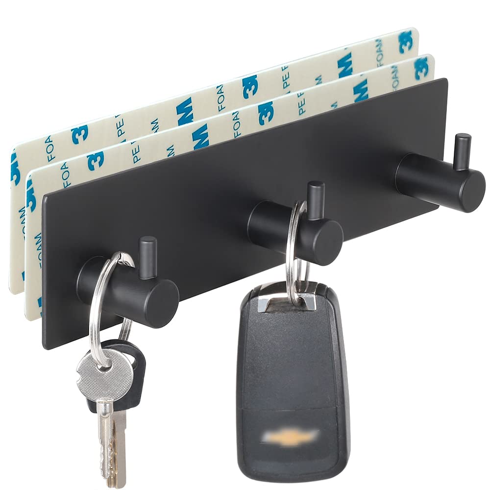 VIRFIN key holder wall mount with adhesive tapes black