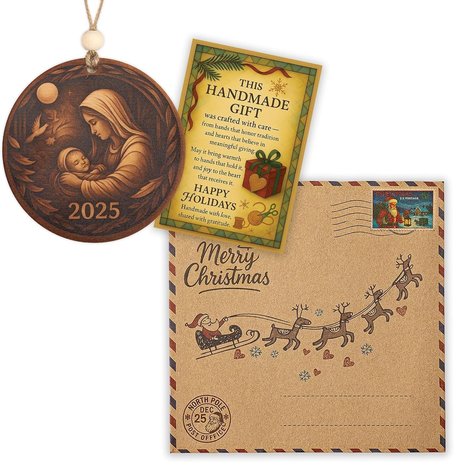 Virgin Mary ornament nativity scene with Baby Jesus
