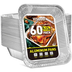 VISCOO 60 Pack aluminum pans bulk set