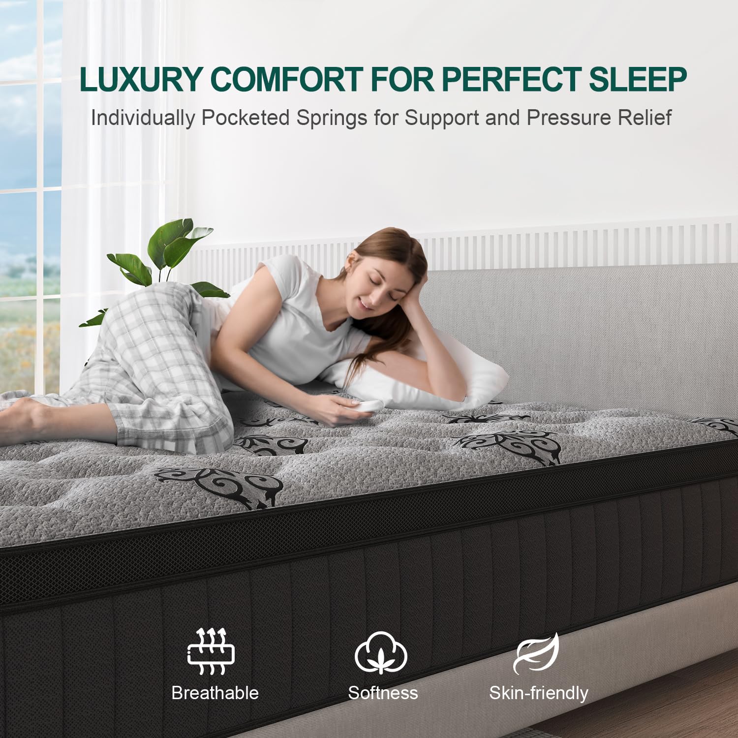 Boxed VISCOUNTESS Queen Mattress ready for setup