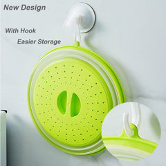 Vishui collapsible microwave lid on a 10-5 inch plate