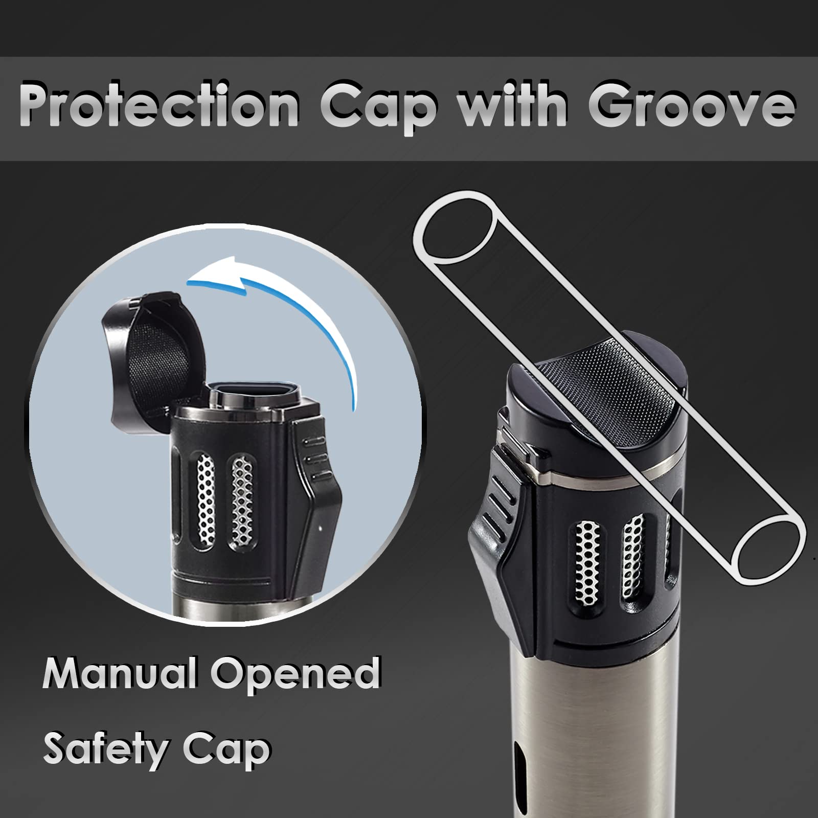 Visible fuel window on lighter to monitor gas