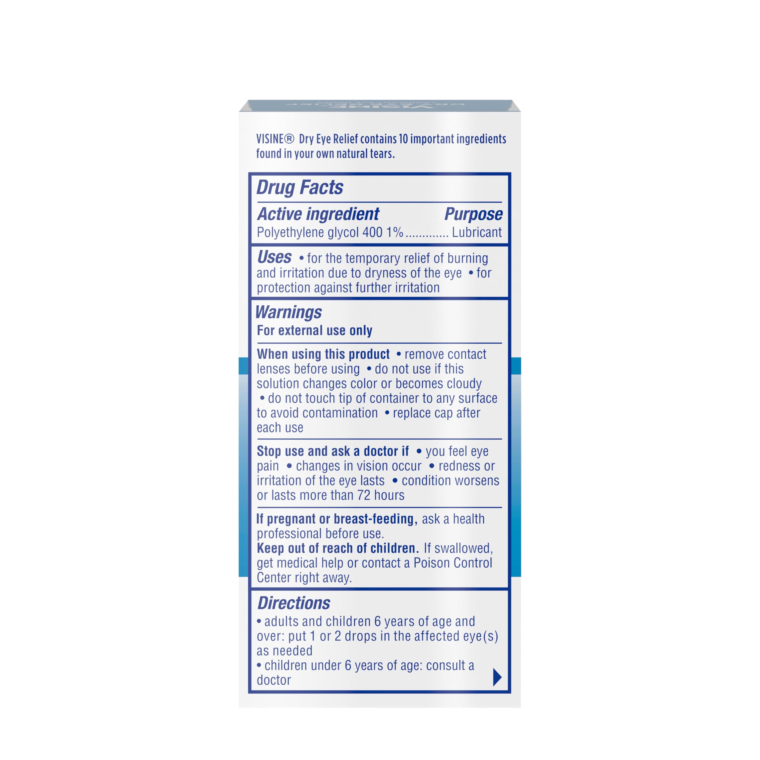 Visine dry eye relief lubrication featuring natural tear ingredients 0.5 oz