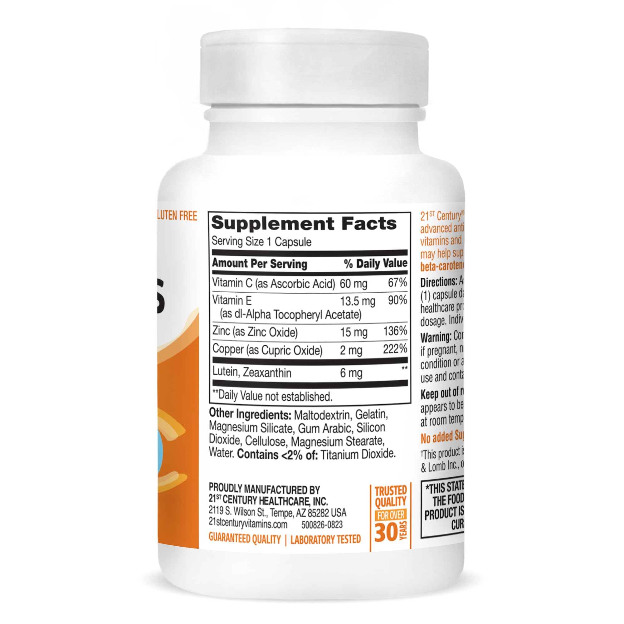 Made in USA eye health supplement in FDA registered facility