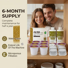 Water filter cartridges for Keurig brewers in Viskeysta kit