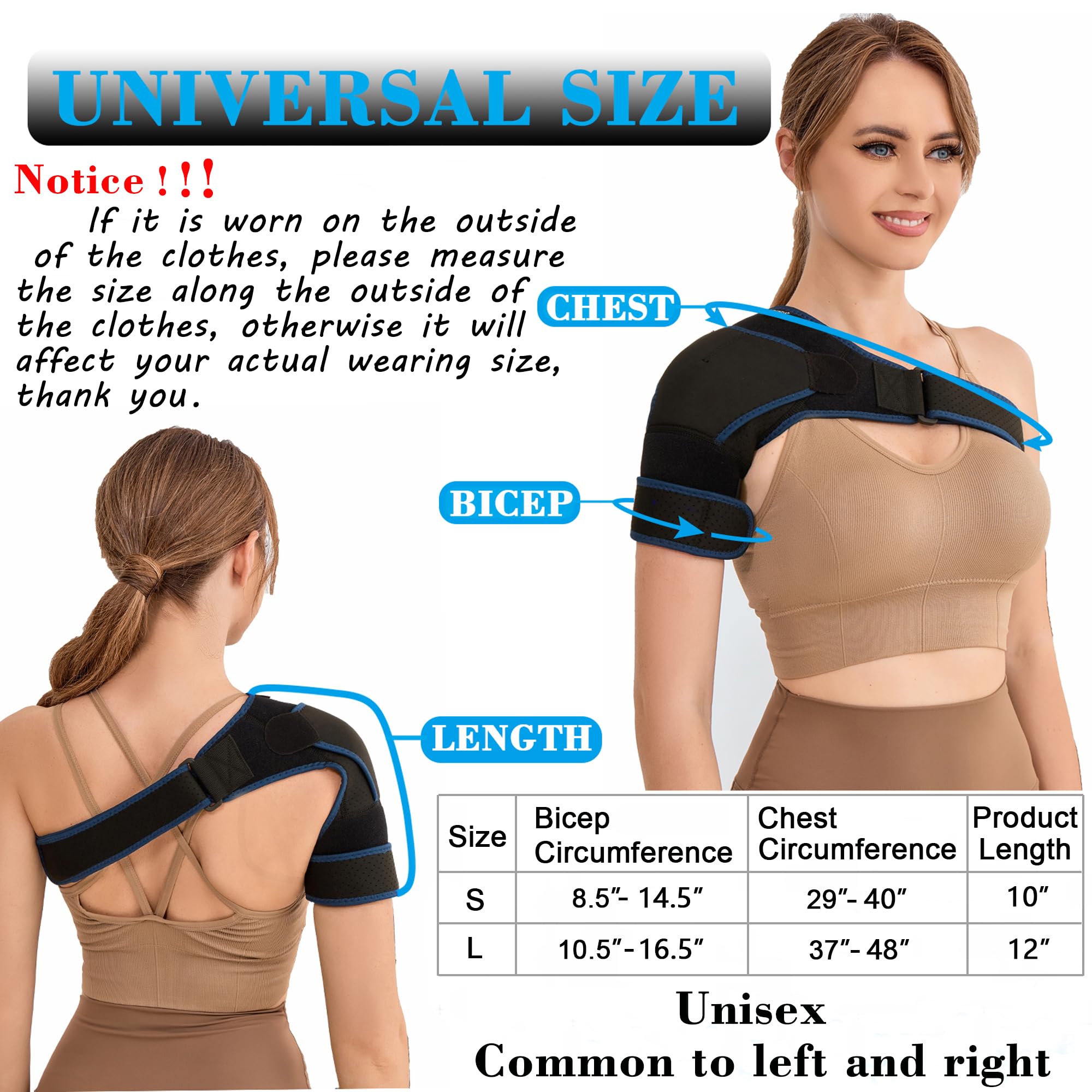 VISKONDA shoulder brace immobilizer for men and women image