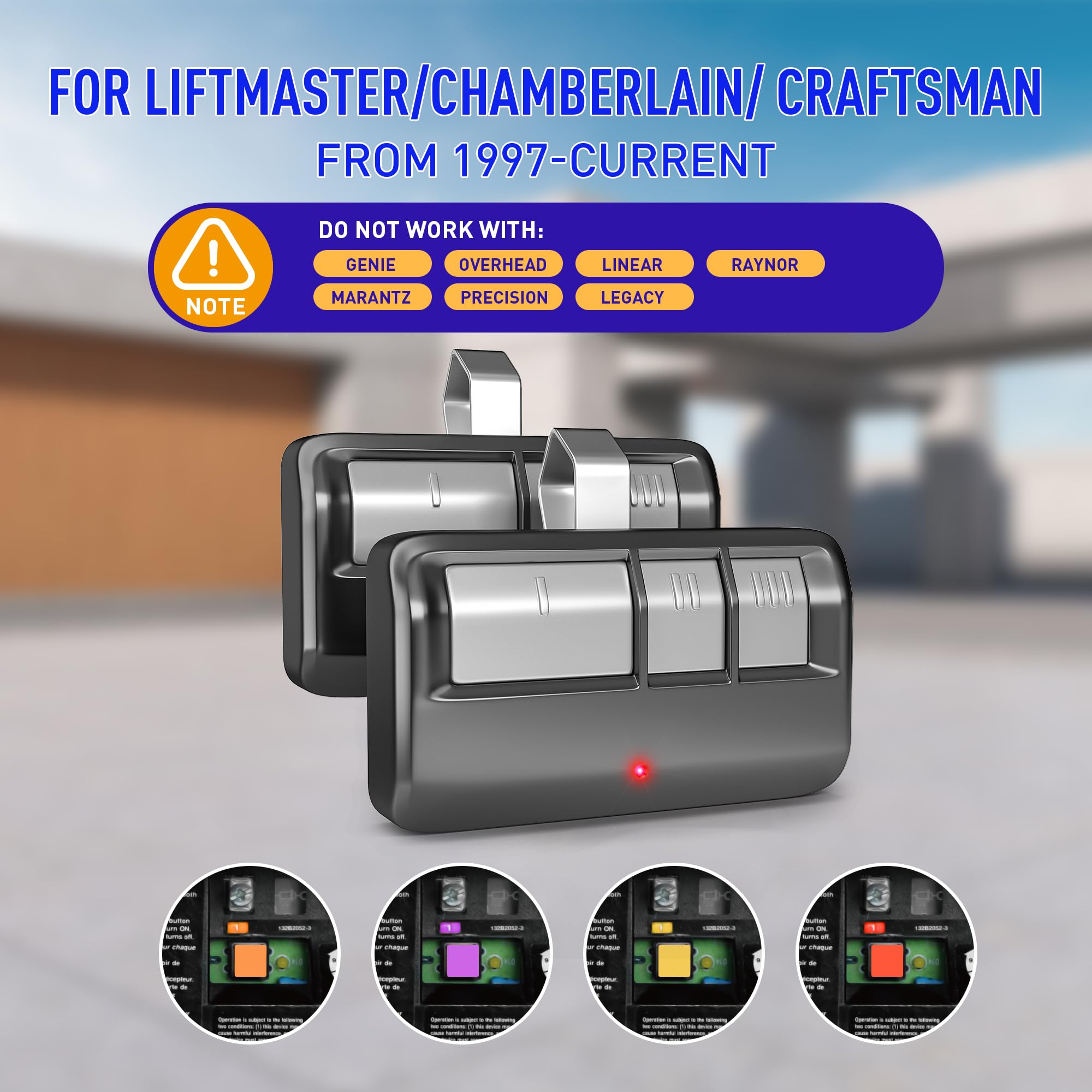 Remote compatible with LiftMaster Chamberlain Craftsman door openers