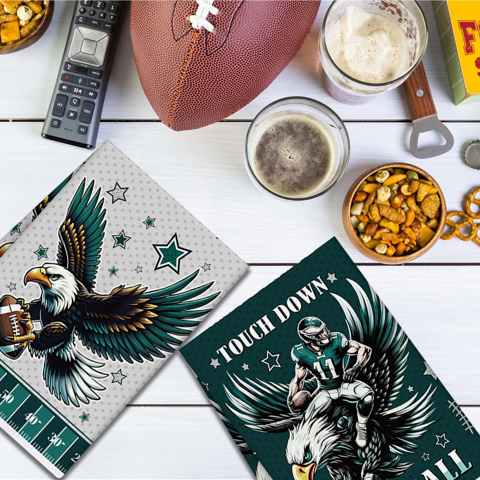 Decorative and functional eagle football towels for gift giving