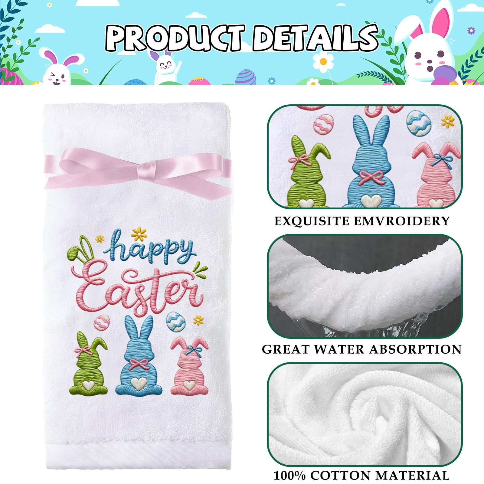 Easter decor towels suitable for kitchens bathrooms and dining rooms