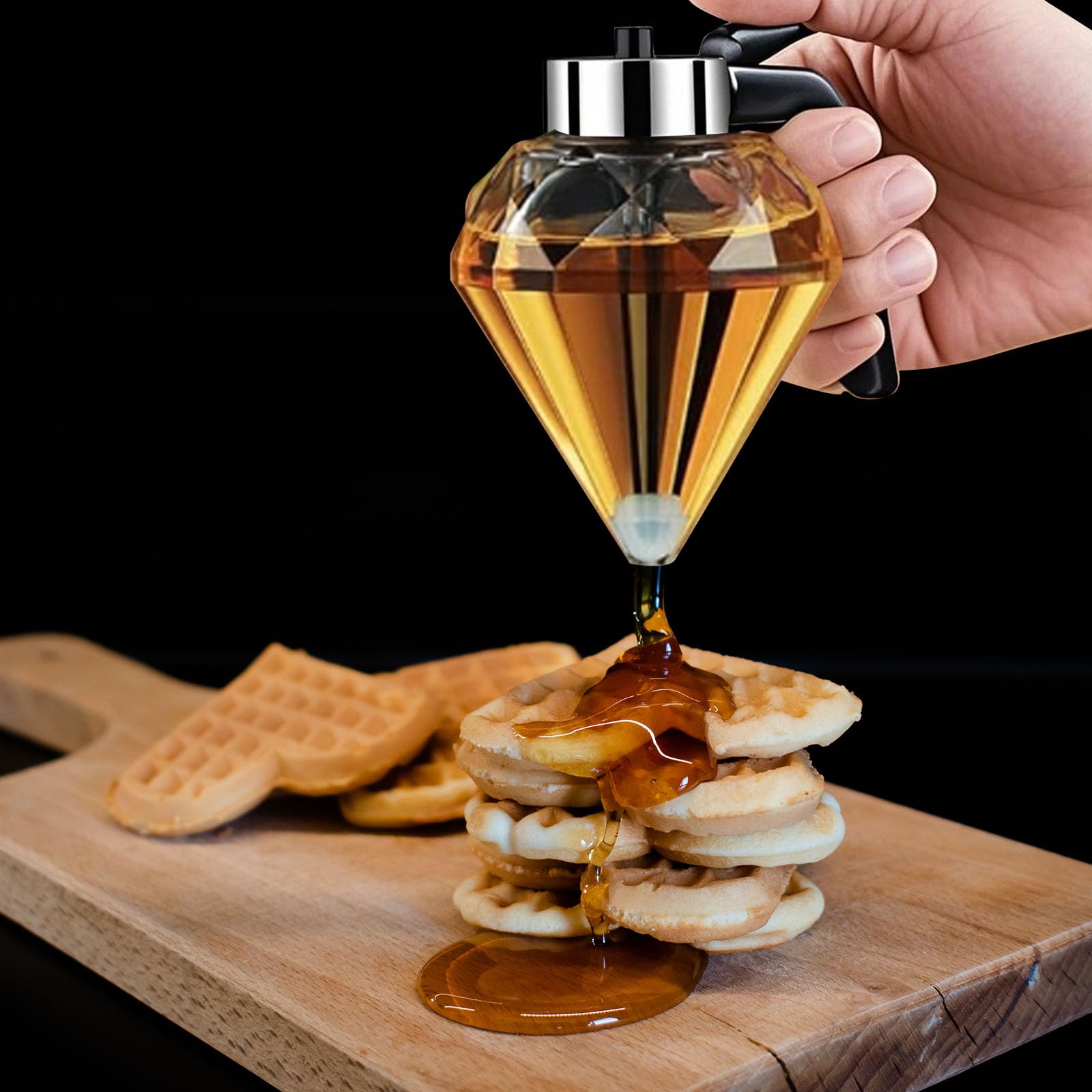 Gift-ready Vistron honey dispenser no drip glass with stand