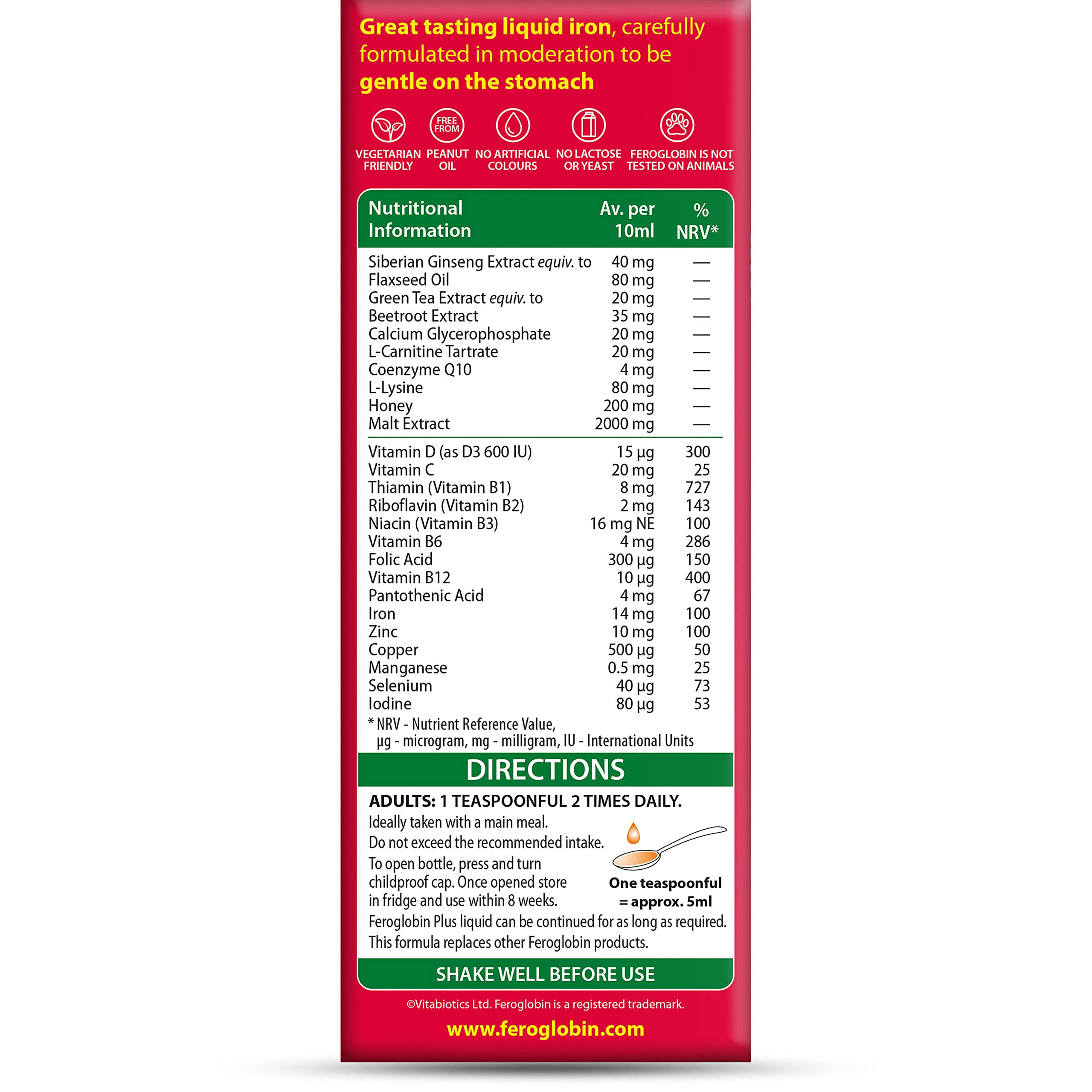 Iron with vitamin D Ginseng and Co-Q10 for energy support