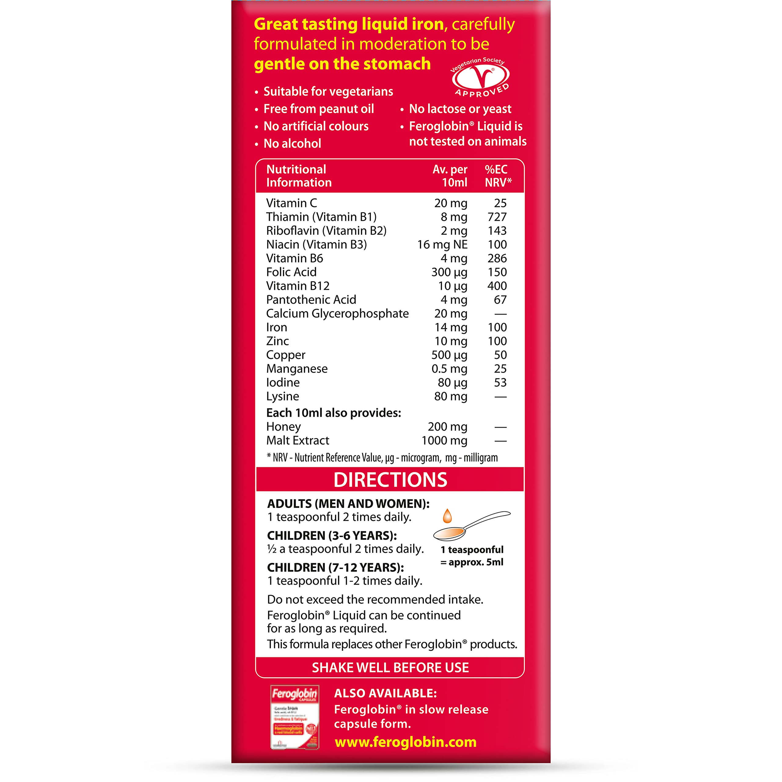 Feroglobin Liquid organic iron minerals and B complex 500ml