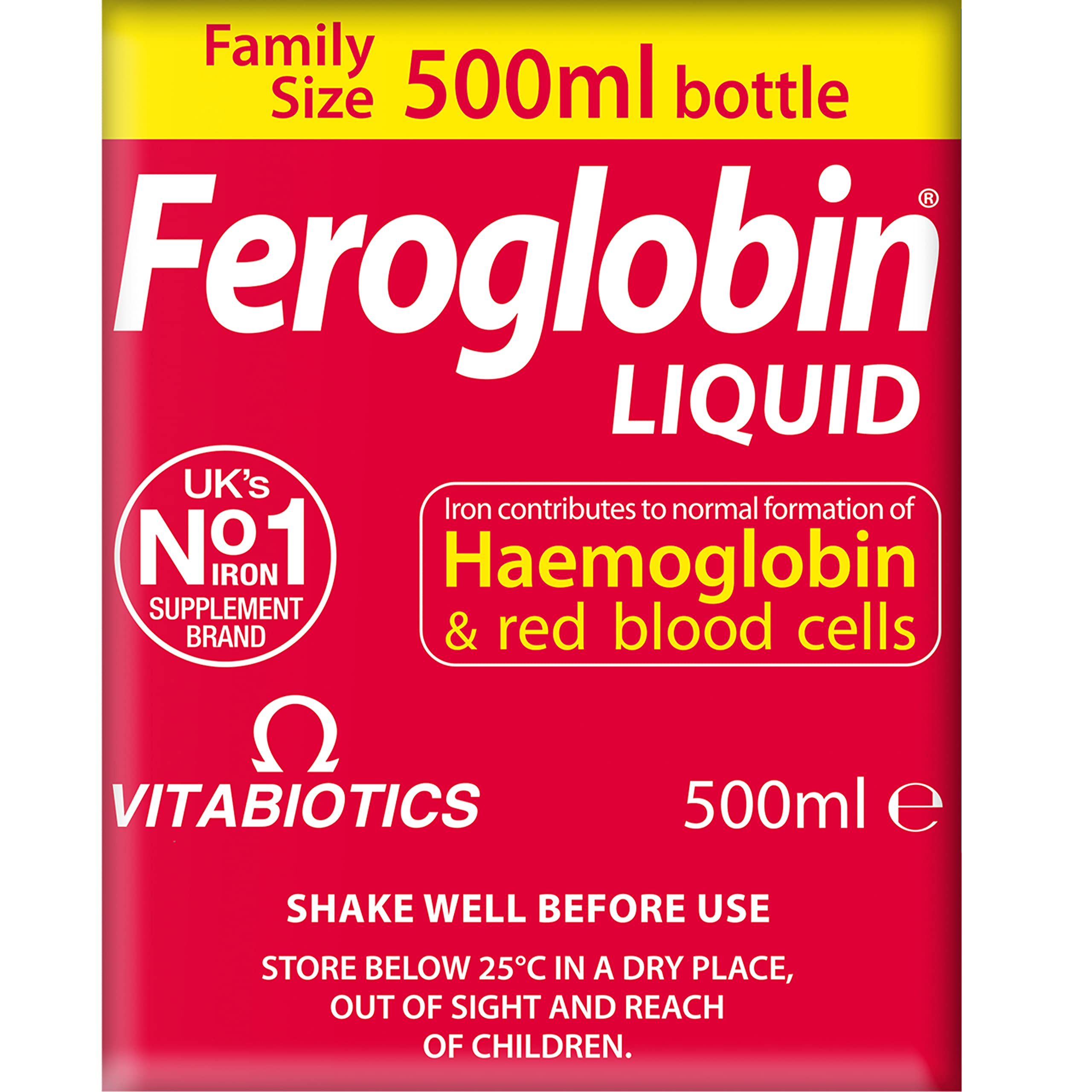 Vitabiotics Feroglobin Liquid bottle label 500ml