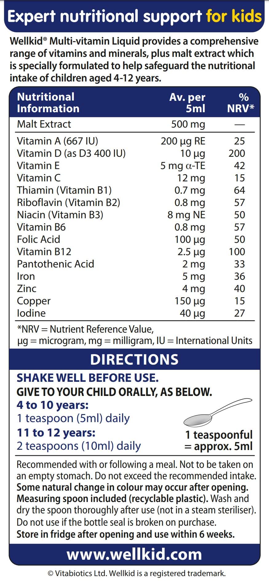 Wellkid Multi-Vitamin Liquid label and bottle