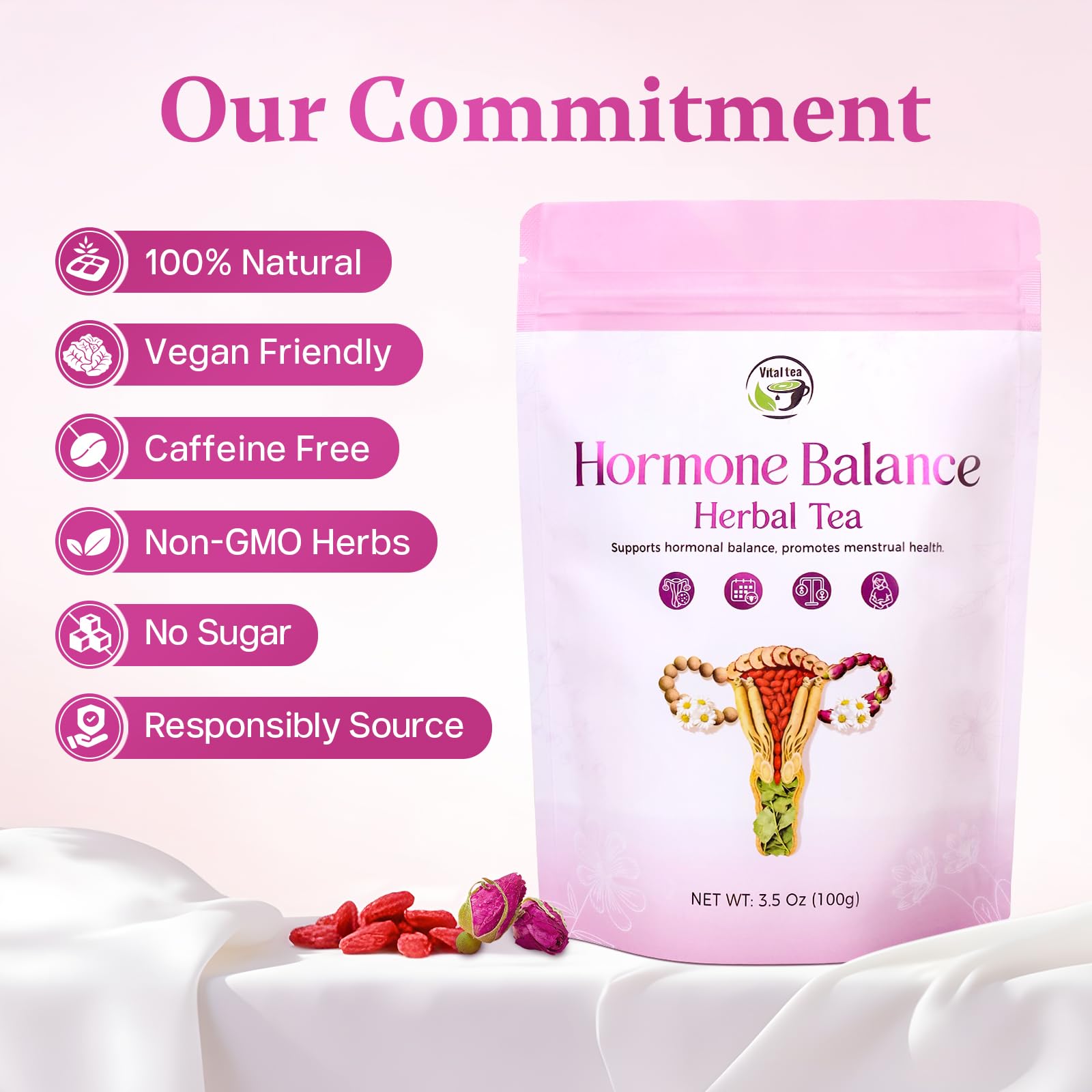 Vital Tea Hormone Balance Tea for Women chamomile content