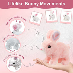 Realistic rabbit plush toy for toddlers