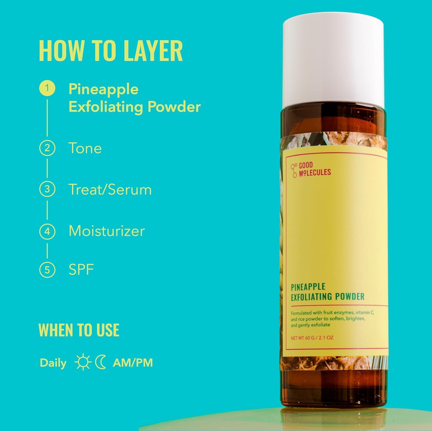 Powder-to-cream exfoliator activated with water Good Molecules