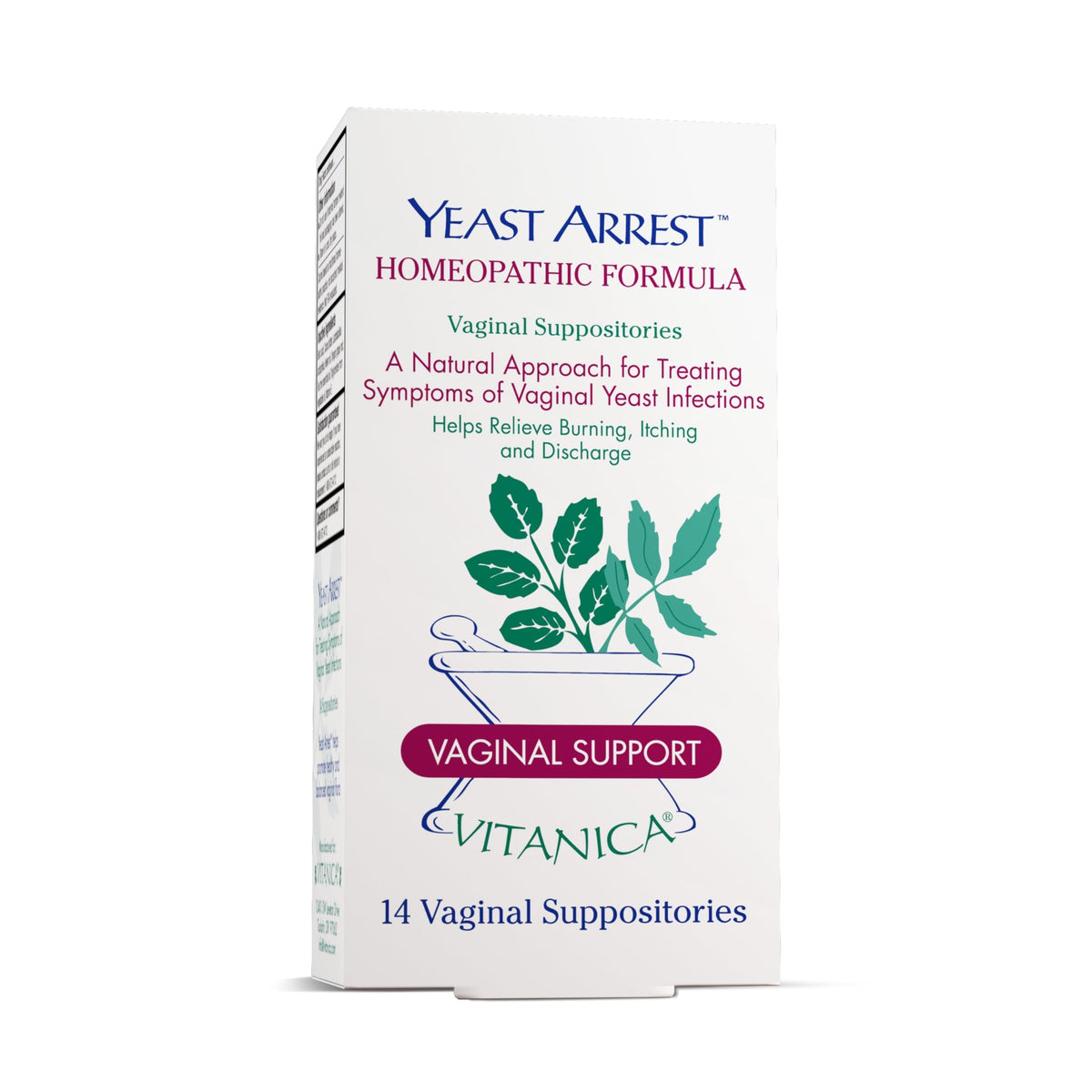 Vitanica Yeast Arrest vaginal suppositories 14 count package