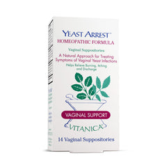 Vitanica Yeast Arrest vaginal suppositories 14 count package