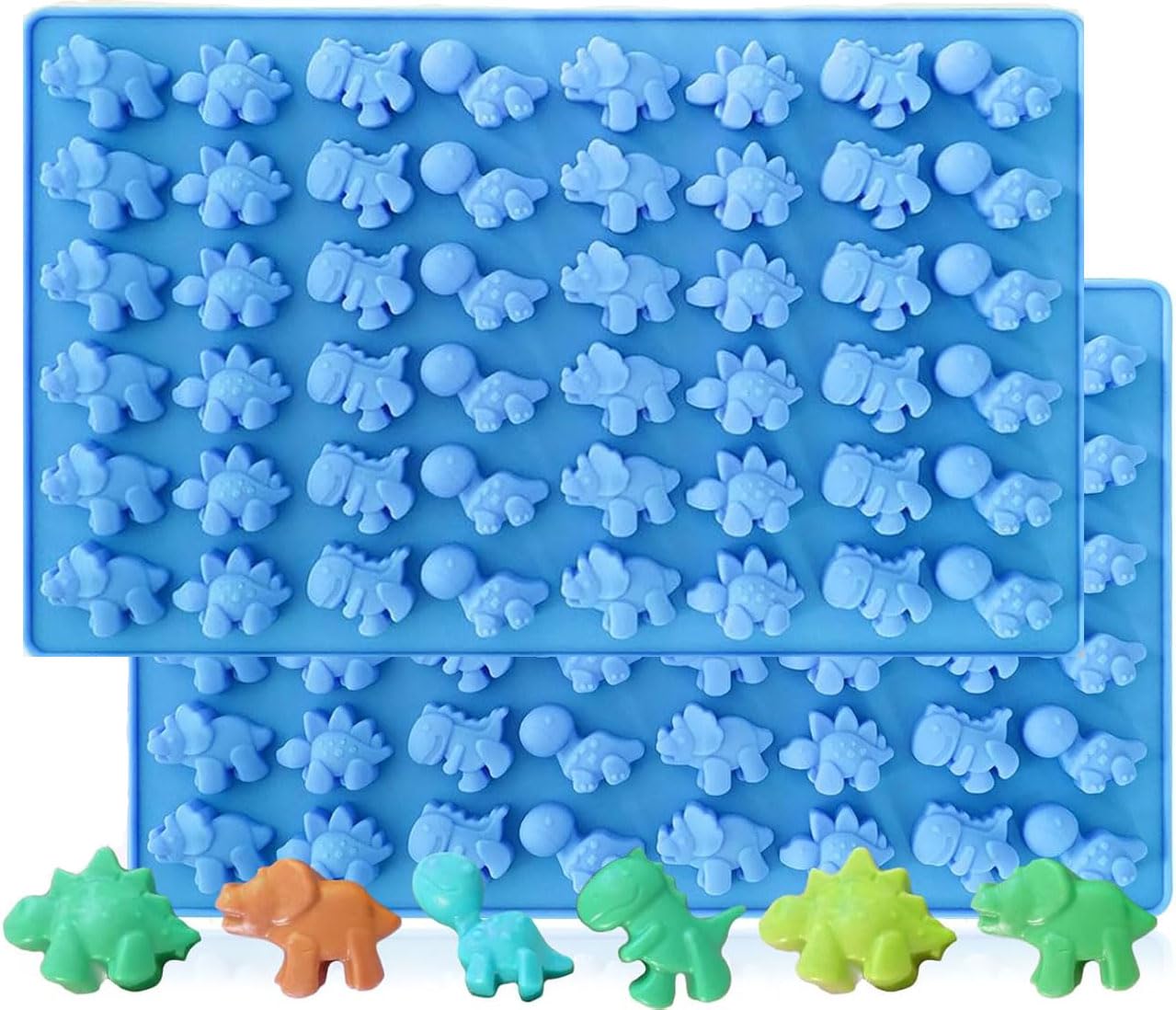 VITAPREP 2-Pack Dinosaur Silicone Molds top view