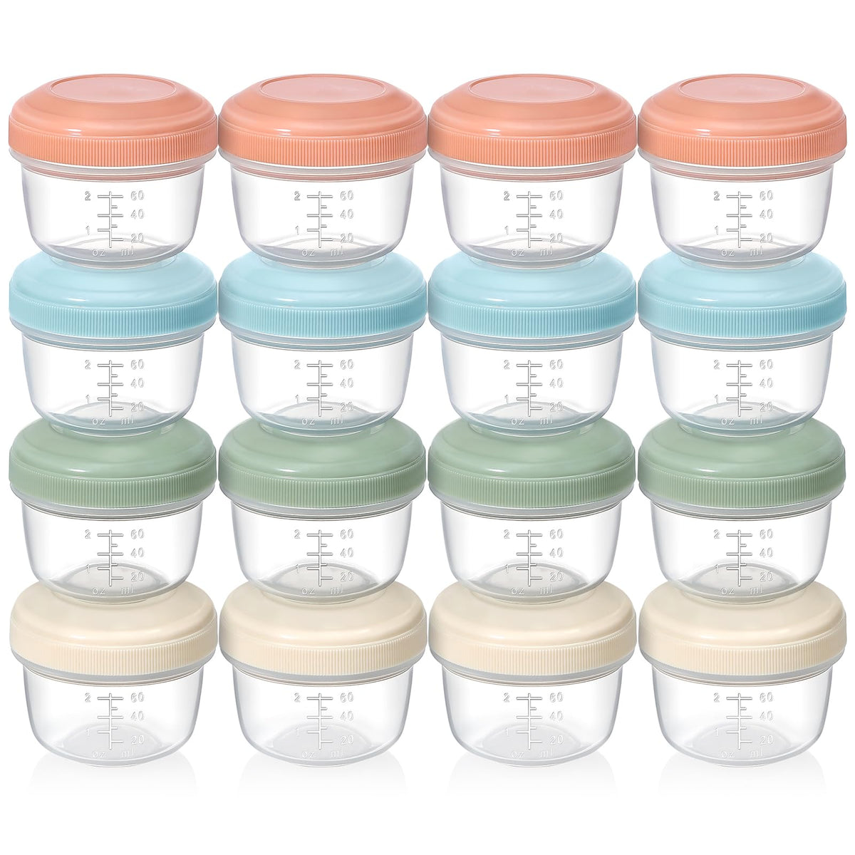 vitever 16-pack 4 oz containers with lids front view