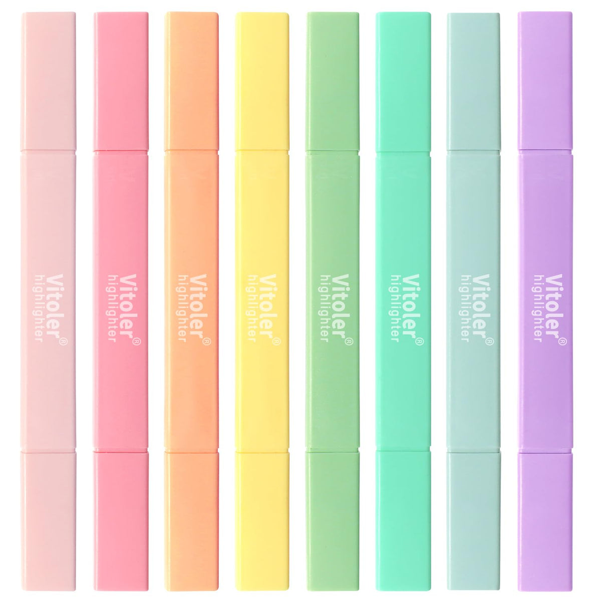 Vitoler Highlighters 8pcs dual-tip closeup