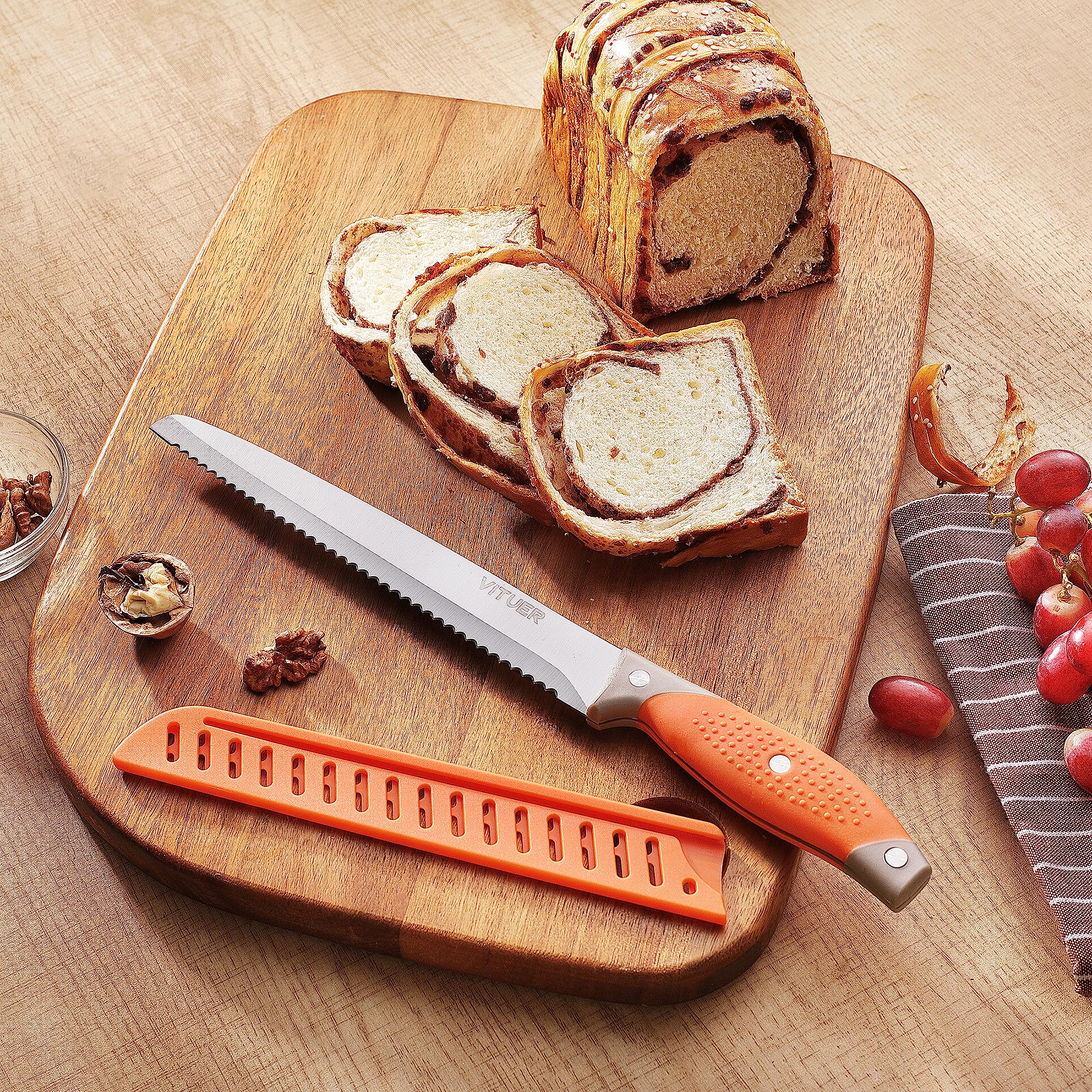 VITUER bread knife ideal for bagels and cakes
