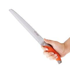 VITUER bread knife orange handle in kitchen setting