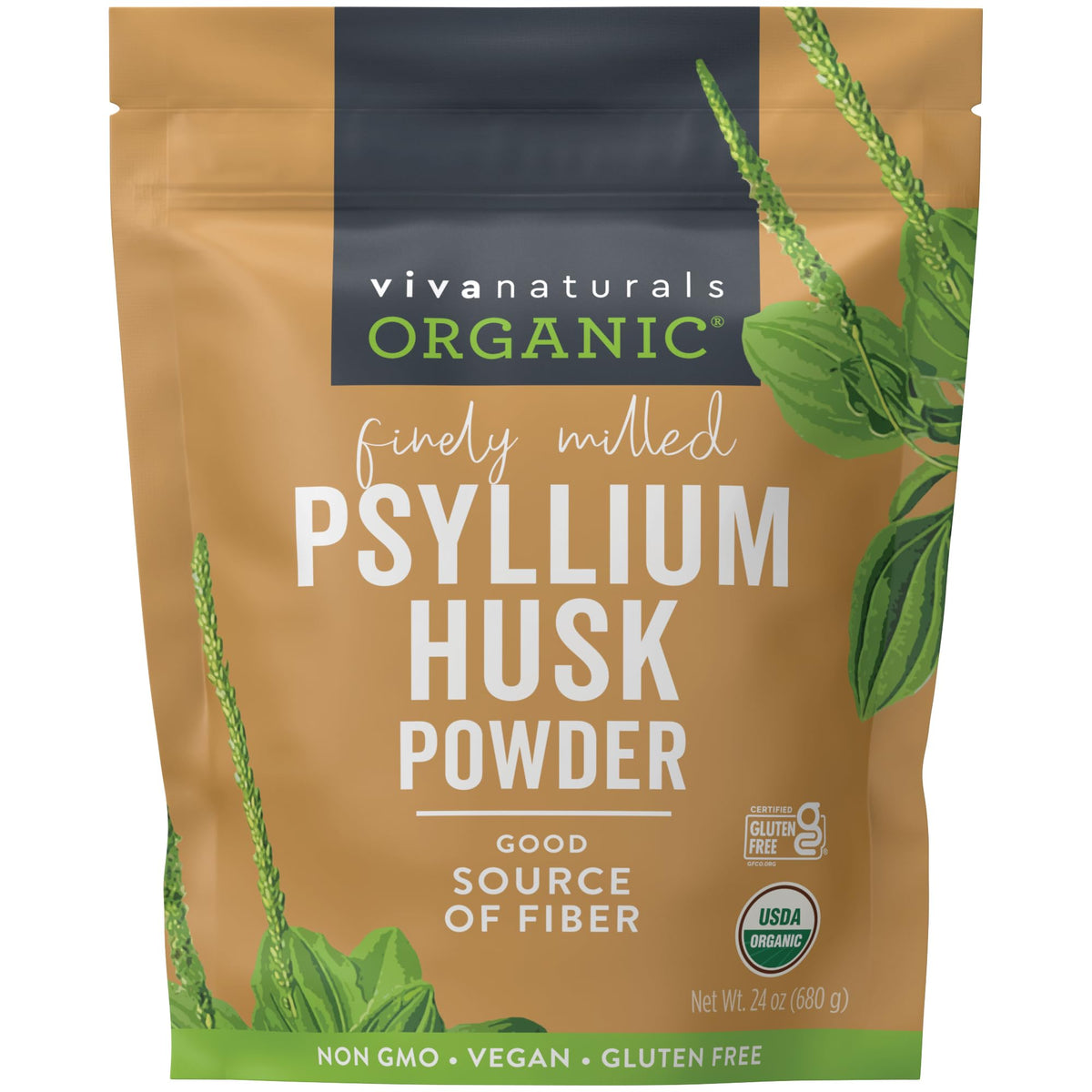 Viva Naturals psyllium husk powder 24 oz organic