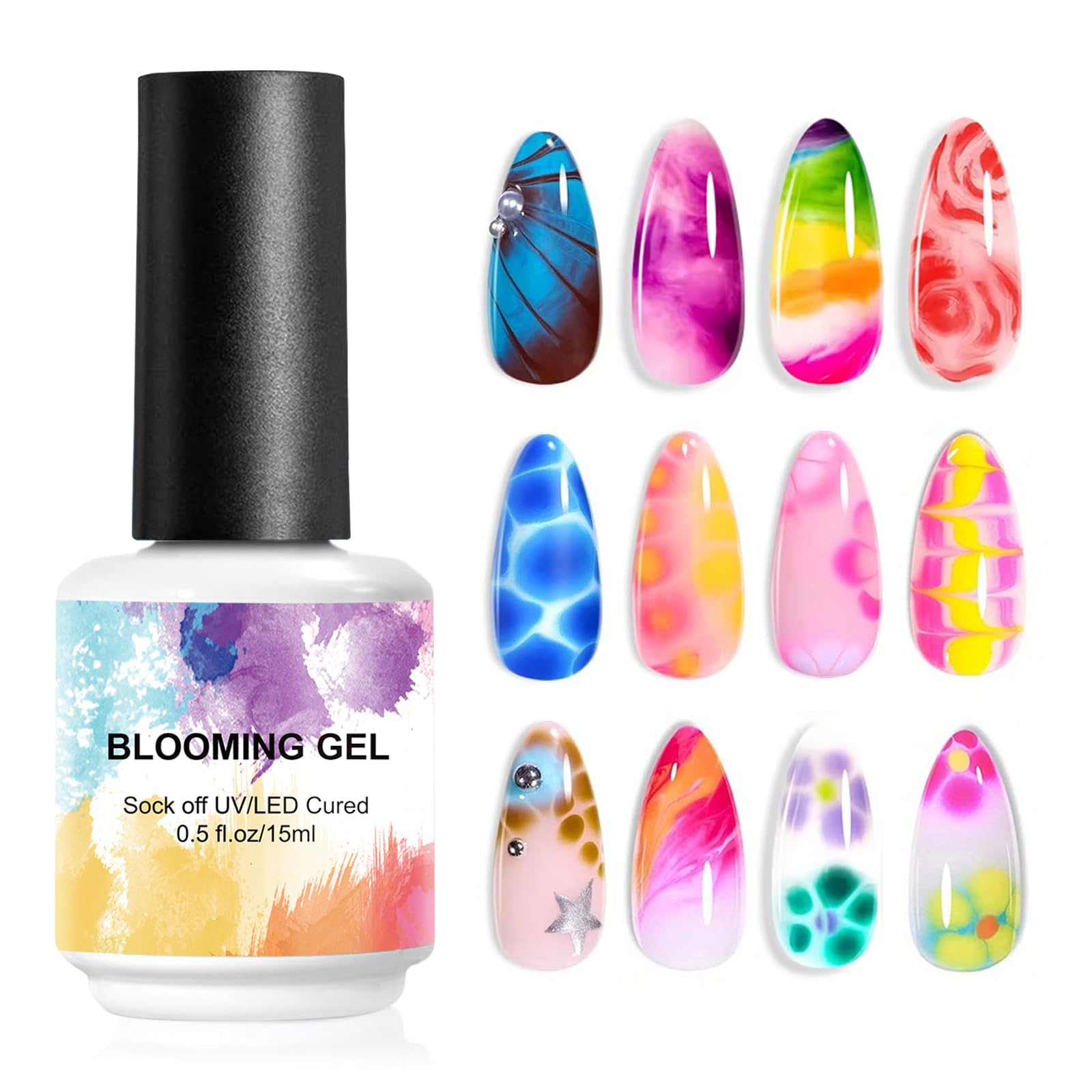 VIVAALI Professional Blooming Gel Nail Polish clear bottle 0.5 fl oz