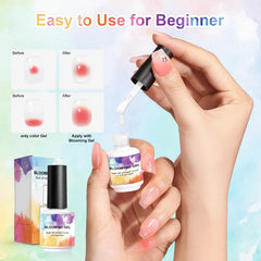 UV LED cured blooming gel polish for watercolor effects