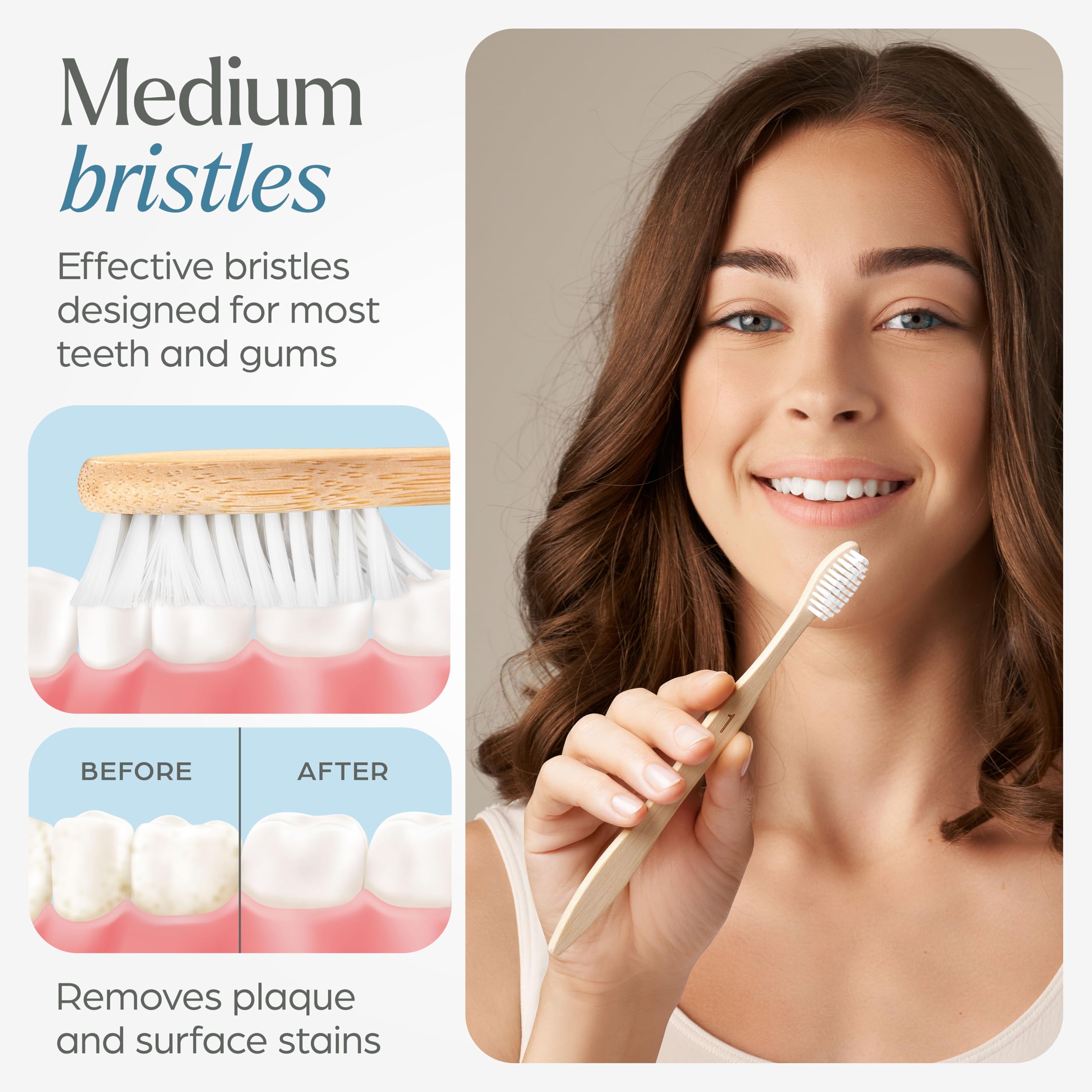 Sustainable packaging for VIVAGO bamboo toothbrushes