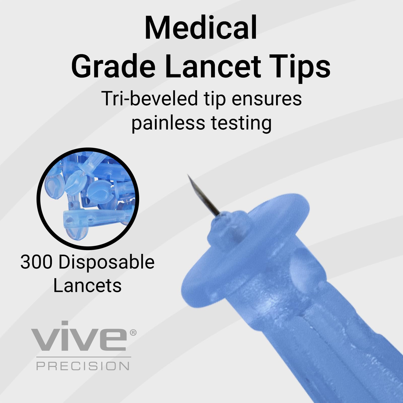 30-gauge ultra-thin lancet tri-beveled tip close-up