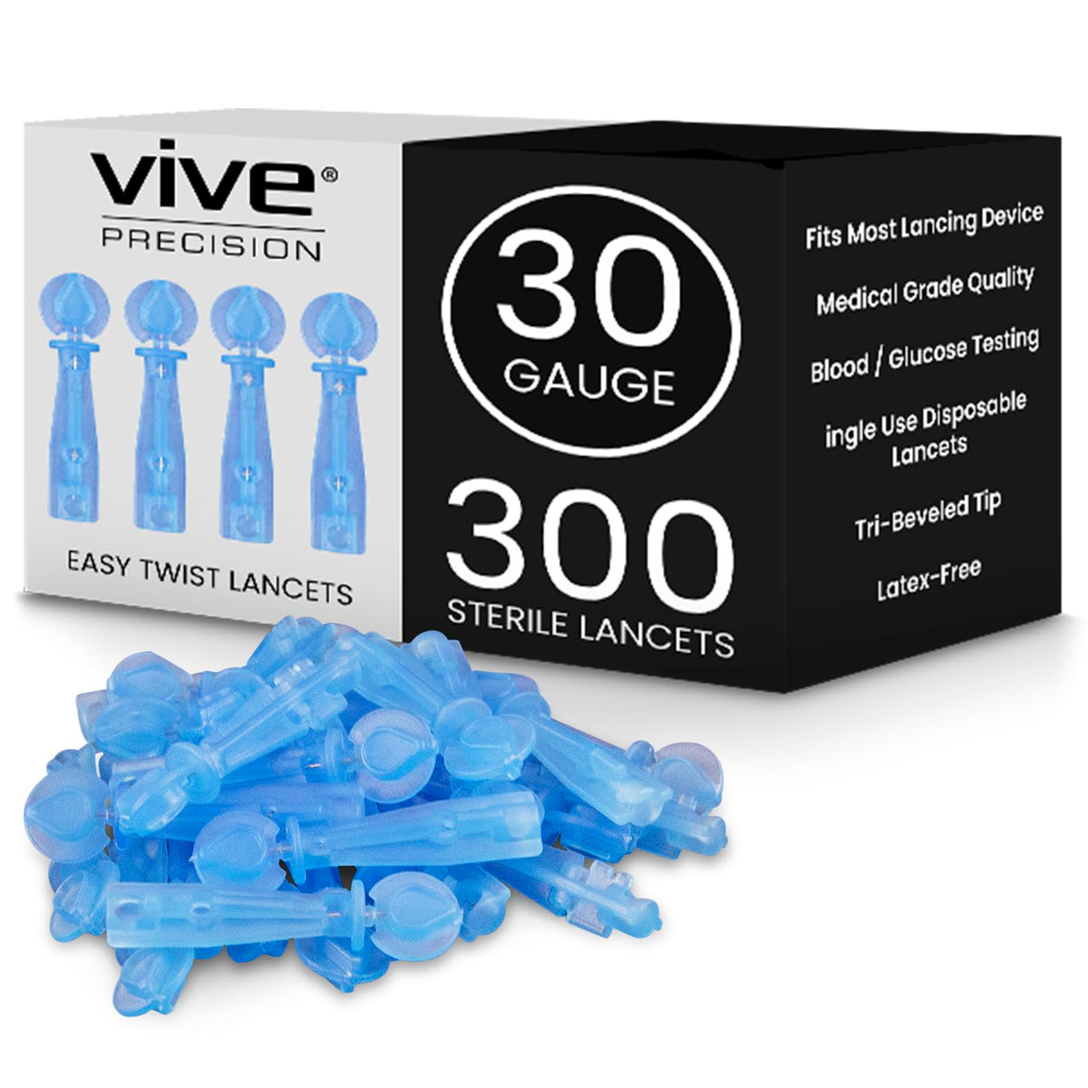 Vive Precision Easy-Twist Lancets 300 count packaging