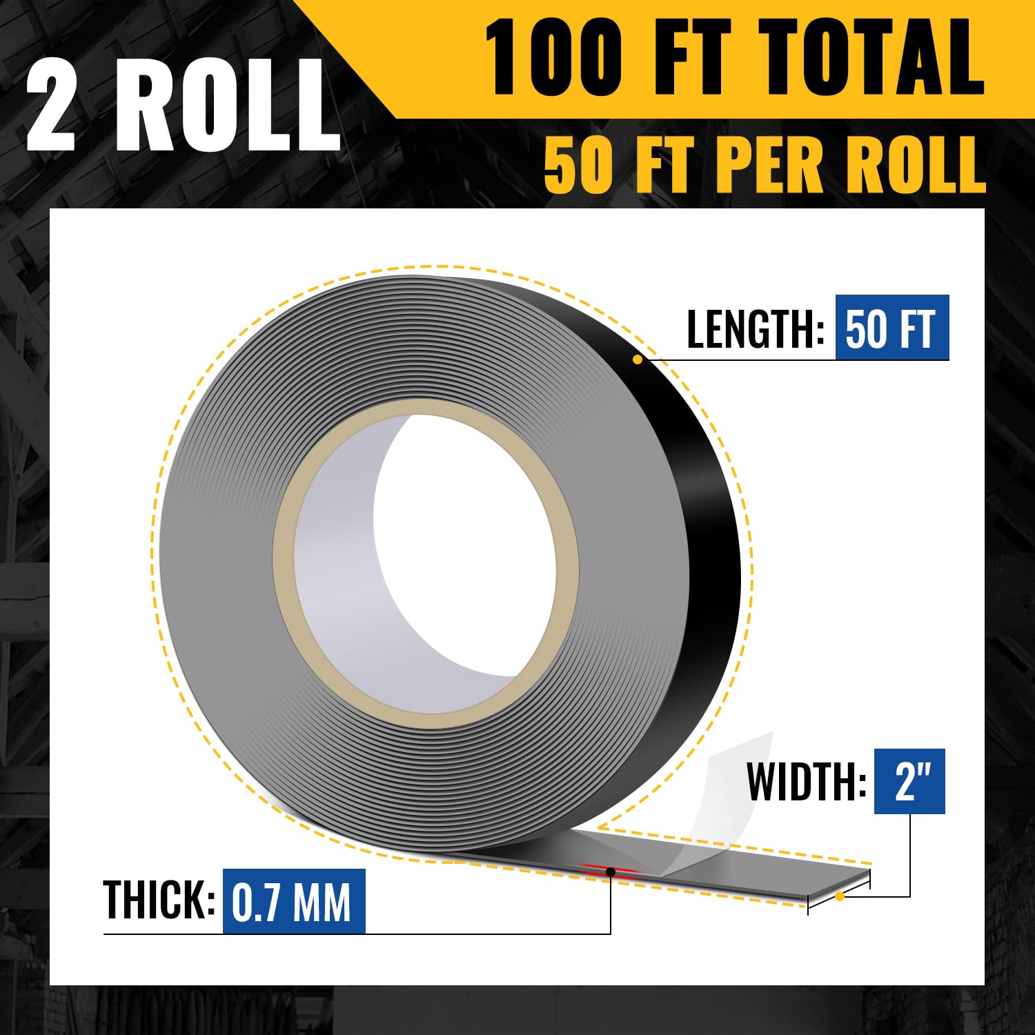 Decking joist tape butyl adhesive on wood and metal surfaces