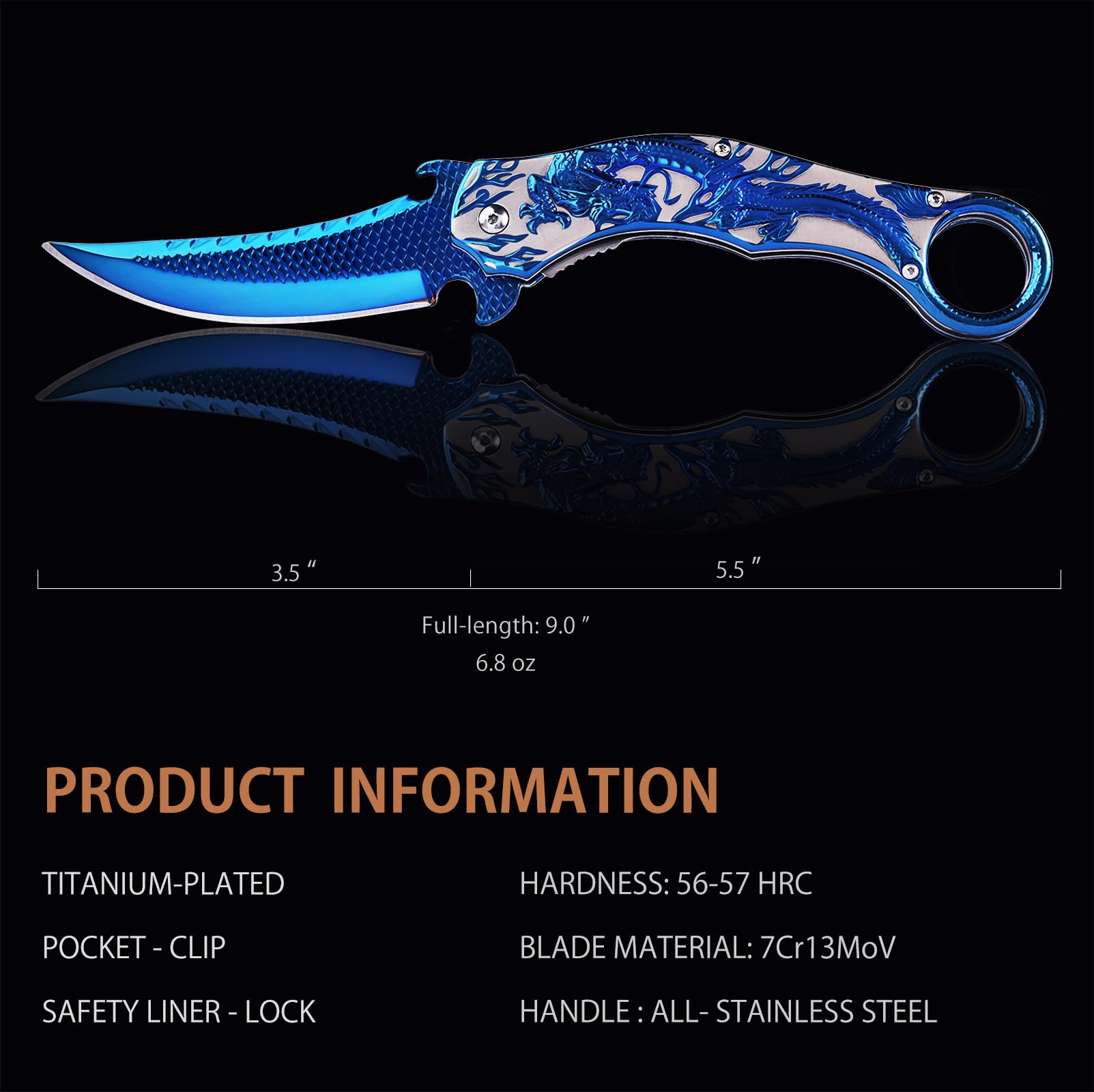 Strong liner lock and pocket clip on knife