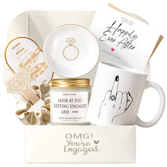 VKTASIMK engagement gift set for couples featuring mug and jewelry dish
