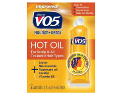 VO5 Hot Oil Therapy Moisturizing Treatment bottle for dry hair