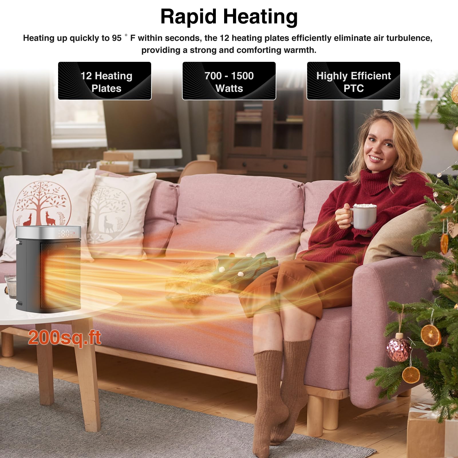 Carry handle on VOCRS space heater