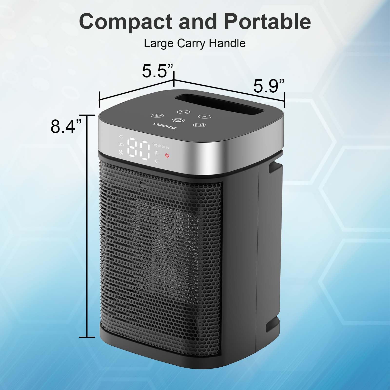 Compact VOCRS heater for bedroom and office use