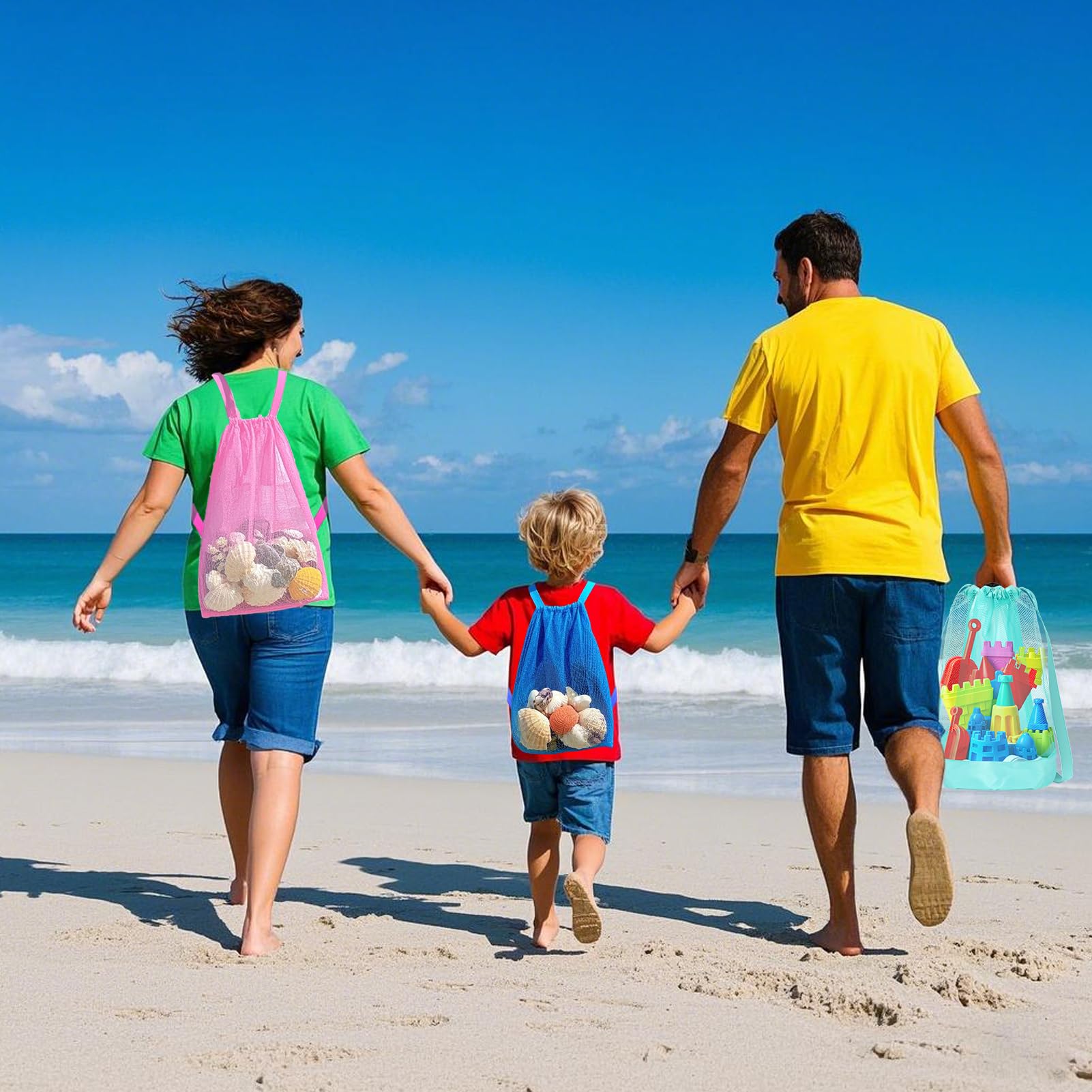 Vodolo compact foldable beach storage with seashells