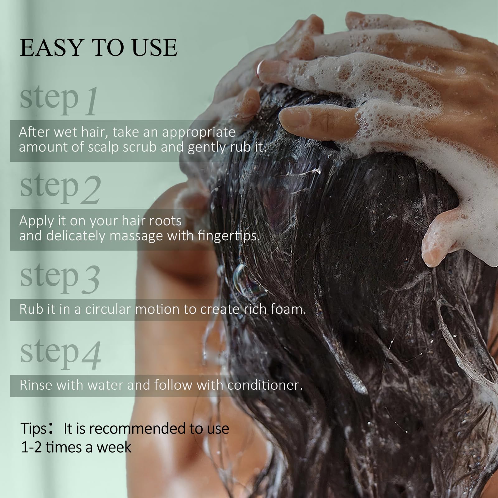 VOERUY Scalp Scrub formula with sea salt and jojoba oil