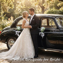Artificial bouquets with Baby's Breath and eucalyptus accents