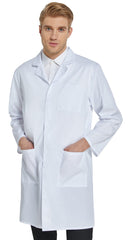 VOGRYE Mens Lab Coat navy notched lapel front buttons